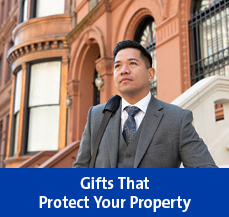 Rollover image of a man. Link to Gifts That Protect Your Property.